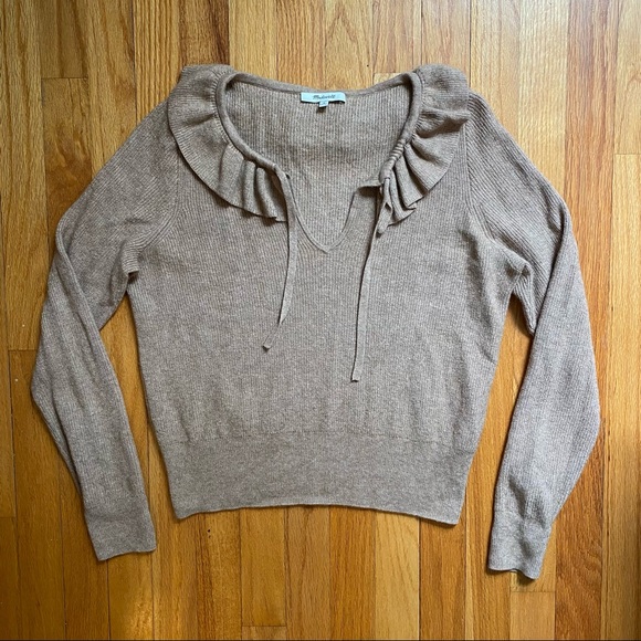 Madewell Tan Long Sleeve Sweater Top Size Medium - Picture 1 of 3
